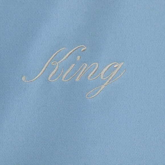 Nova Men Cone Applique Varsity Bomber Button Down Jacket Light Blue Size Xl - Picture 6 of 16